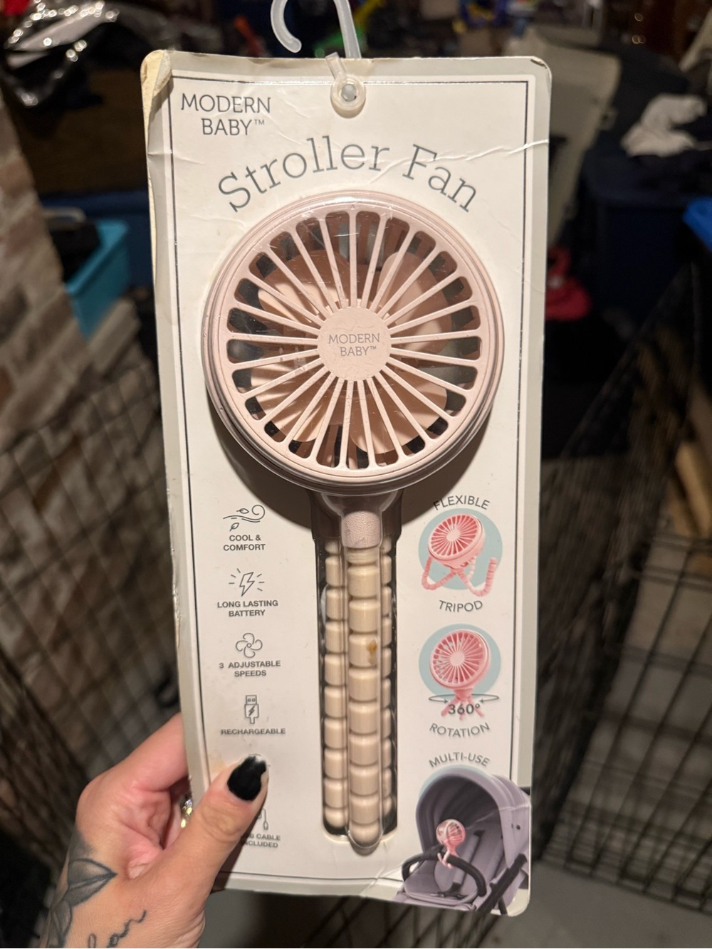 Pink Stroller Fan - Portable Clip-On Cooling Fan